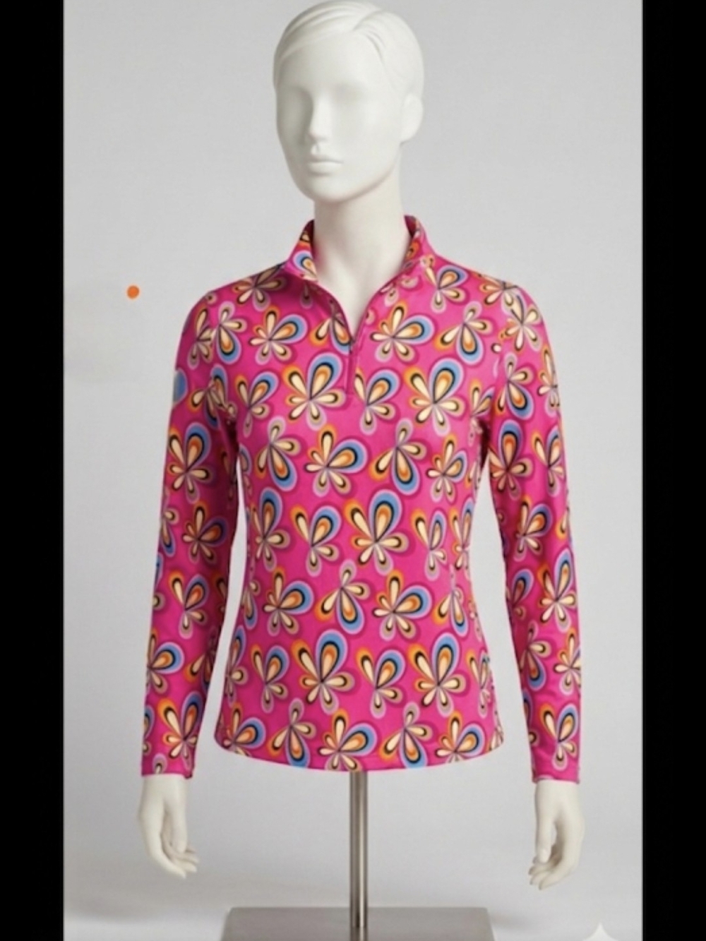 IBKUL Pink Athletic Wear Long Sleeve Polo Golf Tennis Leisure - Picture 2 of 12